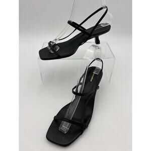 Reformation Serenity Bare Leather Slingback Sandals Black Leather Size 7